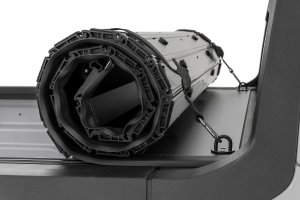 Ford Maverick Hard Roll-Up Bed Cover - Rough Country - Hard Roll-Up, Aluminum Slats, Auto-Latching, Black Powder-Coated Frame, 4'6